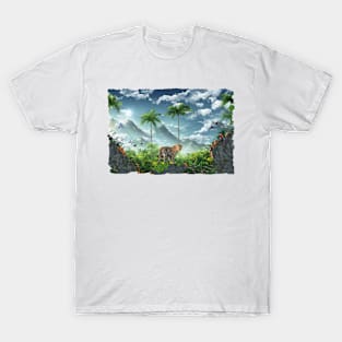 Leopard With A Jungle View T-Shirt